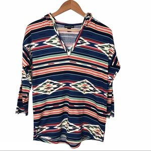 American Living Southwestern Print Long Sleeve Top